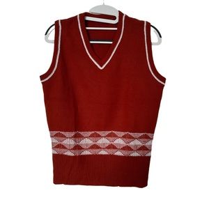 Vintage Handmade Rust Orange Waist Detailed Knitwear‎ Sweater